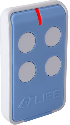 LIFE MAXI 4 Telecomando – Trasmettitore a 4 canali | Controllo radio 433,92 MHz | Rolling Code Crittografia | Portata fino a 200 m | Durevole con batteria da 12 V | Design moderno e compatto