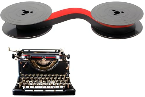 Ruban Machine a Ecrire GR-4 Compatibles avec Olivetti, Ruban de Machine À Écrire En Nylon, Ceinture Bicolore Rouge et Noire Rallongée de 8 Mètres