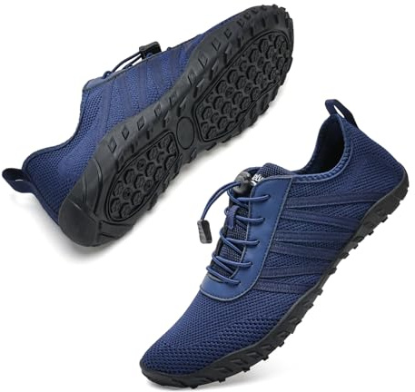 WateLves Badeschuhe Herren Damen Barfußschuhe Wasserschuhe Schwimmschuhe Strandschuhe für Surfen,Tauchen,Bootfahren,Gymnastik Fitness (Blaue Linien, 40EU)