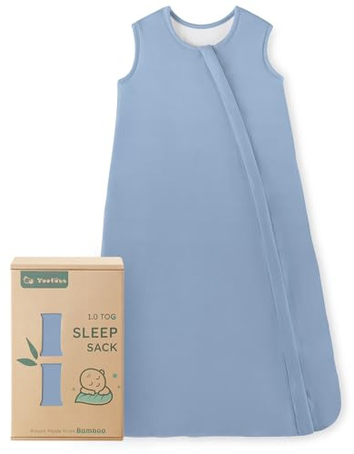 Yoofoss BABY Unisex-Schlafsack aus Viskose aus Bambus für Babys und Kleinkinder, 1.0 Tog, Blaugrün,7–12 Monate