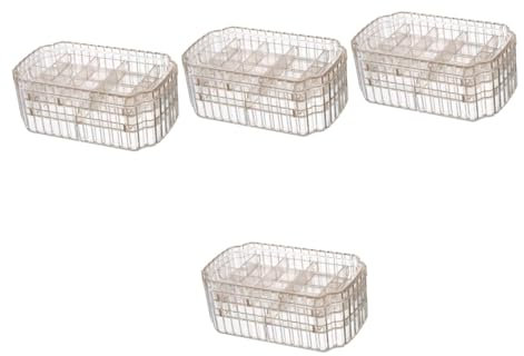 Cabilock 4er-packung Schmuckbehälter Abteil Juwelierorganisator Schmuck-organizer-ständer Make-up-rack Halter Aufhänger Kleiderschrank Halskette Wächter Schublade Faltbar Steht Stand P.s
