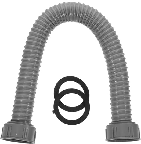 Tofficu Manguera de Drenaje Flexible para Lavabo Rosca Doble 45,2 Mm, Tubo Extensible de Pvc Resistente, Instalación en Cocina y Baño, 50 Cm, Conexiones Seguras y Antileak