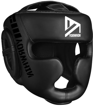 𝗣𝗥𝗘𝗠𝗜𝗨𝗠 Youth Kids Boxing Headgear, MMA Training Sparring Safety Head Guard, Boxing Head Gear Helmet for Training Kickboxing Sparring Karate Taekwondo Muay Thai