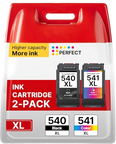 Washope Cartouche 540 et 541 Remplacement pour Canon 540 541 XL PG-540XL CL-541XL Encre Compatibles pour Canon PIXMA MG3650s MX475 MG3600 MG3650 MG3550 MG4250 TS5150 Multifonction imprimante