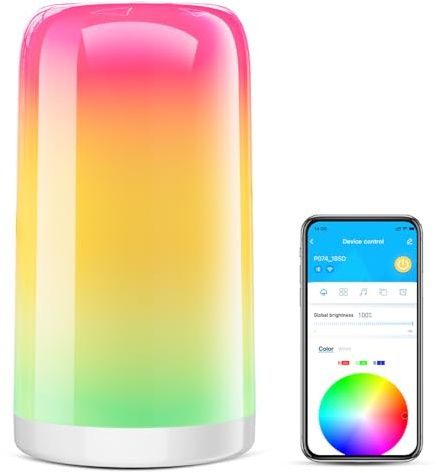 VOLIVO Smart Table Lamp, RGBCWIC, Dimmable Night Light, Alexa Control