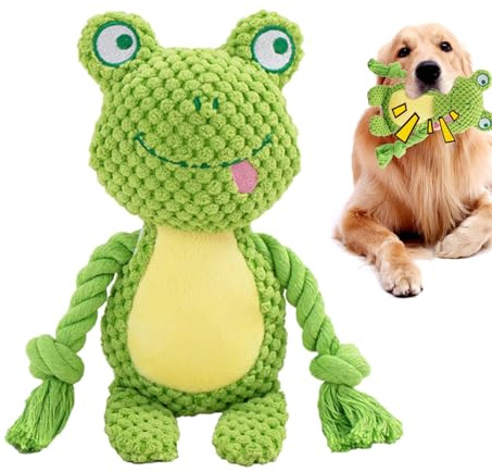 Yongmcxhhj Dog Toy with Squeaker - Teething Ring Toy for Puppies, Tug Toy for Chewers with Aggressive Chewing Instinct - Strong Chewer Teething Indoor Outdoor