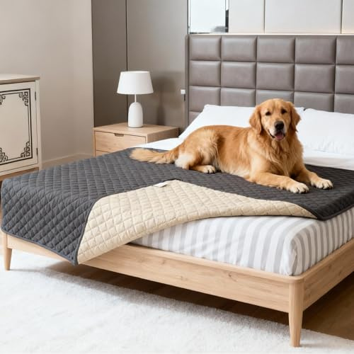 LURICO Manta para Perros Impermeable y Antideslizante, Protector de Sofá, Cama y Asientos de Coche, Lavable, Resistente a Arañazos y Pelos, Ideal para Perros, Gatos (210x130cm)