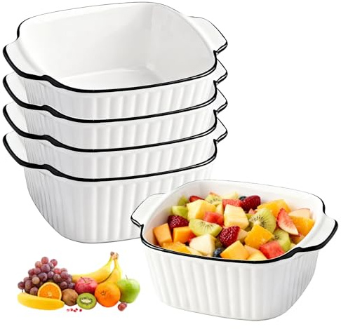 Lot de 4 petits plats à gratin en céramique, 14,5 x 11,5 x 5,5 cm, carrés, petits moules en céramique, moules à lasagnes, moules à lasagnes, pour lasagnes, gratins, pâtes, desserts, plus, blanc