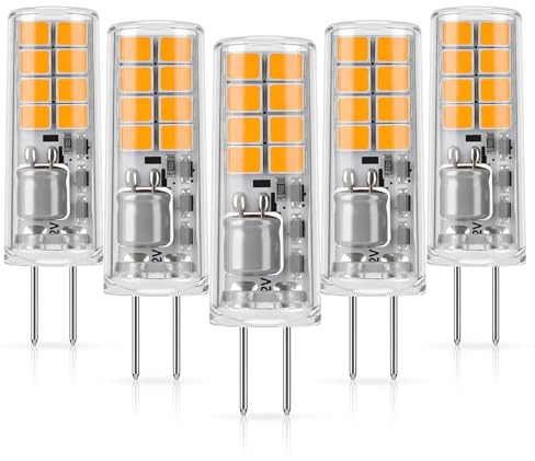 Liyade G4 LED-Lampen, 1,2 W, 2700 K, 12 V, 190 lm, 5er-Pack | Warmweiß, nicht dimmbar und flimmerfrei, ersetzt 20-W-Halogenlampen