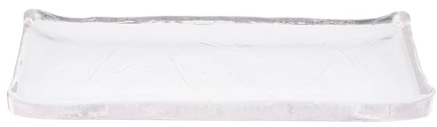 VICASKY Plateau à Sushi Oblong Transparent en Verre Trempé, Grosse Assiette Rectangulaire Alimentaire pour Présentation de Plats Japonerie et Service de Collations, Vaisselle