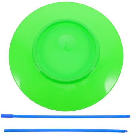 PRETYZOOM Juguete y Apariencia Llamativa de Plástico Verde , Diseño Ligero de Plataforma de Malabares con Platos Giratorios para Espectáculos al Aire Libre y Principiantes