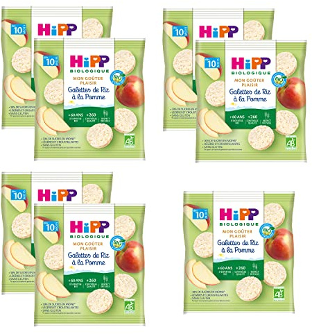 HiPP - Galettes de Riz à la Pomme dès 10 mois - 8 sachets de 30 g - BIOLOGIQUE