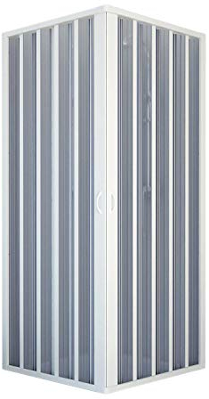 Forte BR102001 Cabine de douche libre angle réductible, ouverture centrale, blanc, 80-100 x 80-100, H 185 cm