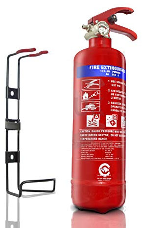 Boat Safety Approved 34B Rating FSS UK 1 KG ABC Dry Powder FIRE Extinguisher. BSI KITEMARKED. for Transport Cars Taxi CABS Vehicles Trucks