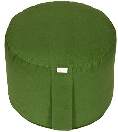 Yogabox Hochwertiges Meditationskissen Rondo Big - Yogakissen extra hoch Bezug und Innenkissen 100% Baumwolle Ø ca. 34 cm