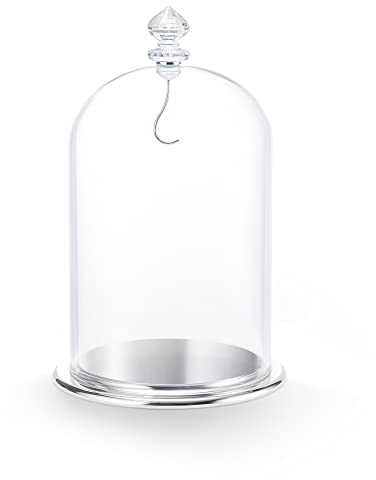Swarovski Display Campana di Vetro, con Cristalli Swarovski e Struttura in Vetro e Metallo, Tono Argentato