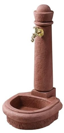 Fuente de Jardin Piedra Venezia Rojizo, imitación Piedra Natural. Altura 90 cm, Ancho 44 cm y Fondo 52 cm