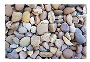 Charles Watson 40mm Mini Cobble River Pebble Polybag, Approx 23kg | Also known as Lakeland or roofing pebbles; adds a decorative touch to garden areas with natural variations in colour.