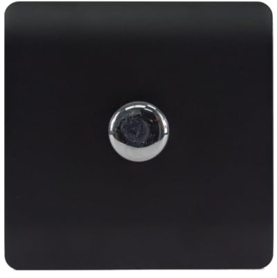 Trendi Artistic Modern Glossy Tactile 1 Gang 2 Way 120w LED Dimmer switch Matt Black