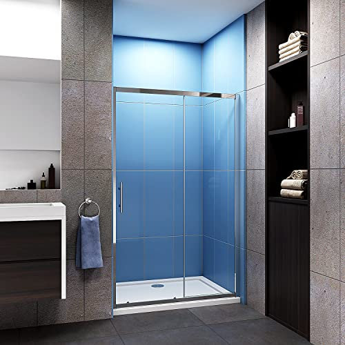Acezanble Duschabtrennung Duschtür 140cm Schiebetür H190cm Dusche