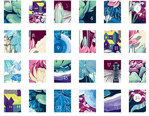 Magic Garden Seeds DIY-Adventskalender mit 24 Tütchen zum Selbstbefüllen | Unbefüllte Kraftpapiertüten mit farbigen Pflanzenillustrationen • Nummeriert • Format 13 × 9,5 cm
