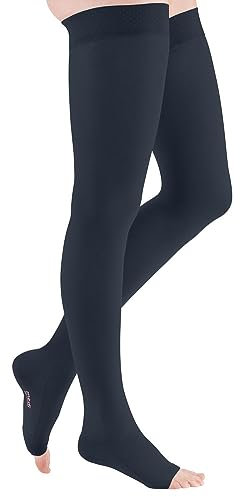 mediven comfort CCL2 AG Kompressionsstrümpfe kurz (62-71 cm) o. Fußpitze Noppenhaftband VII marine