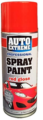 6x 400ml Red Gloss Spray Paint, Automotive Paint Sprayer, Multipurpose Exterior Black Spray Paint Matt, Interior Metal Spray Paint, for Cars, Bikes,Vans, Metal, Wood