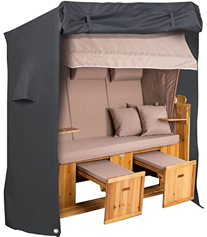 Ferocity Housse de protection pour chaises de plage en osier | L 135 x P 105 x H 175/140 cm | Imperméable et résistant aux UV | Housse en Cordura PU de couleur graphite [131]