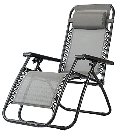 ANIFM Gartenliege, Outdoor-Freizeit-Strandstuhl, klappbarer Vierkantrohr-Rundrohr-Loungesessel, Mittagspause, Rückenlehnenstuhl, Bürostuhl – graue kleine Überraschung Comfortable Anniversary