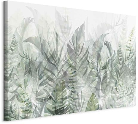 murando - Leinwandbild Botanik Grün Blattmotiv, 120x80 cm, 1-teilig, modern | Hochwertige Leinwand, sofort aufhängbar, ideal fürs Wohn- oder Schlafzimmer, wasserfest und lichtecht, langlebig, stilvoll