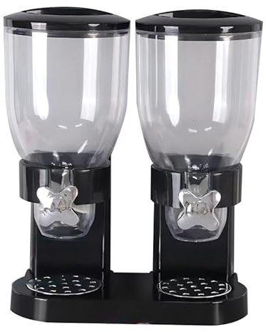 Versiegelnder Trockennahrungsmitteldispenser Arbeitsplatte, Doppel-Getreide-Spender Snack-Spender mit Dichtungsringdeckel Müslibehälter-Spender für Bonbons, Haferflocken, Nüsse, Kaffeebohnen, Snacks (
