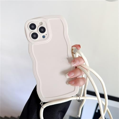 PEIXEN Crossbody Lanyard Cord Wave Edge Handyhülle für iPhone 14 12 13 11 Pro Max X XR XS 7 8 Plus SE 3 Weiche, stoßfeste Silikonhülle, 3, für iPhone XR