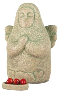 Lummitwit 3.54in Praying Angel Statue, Goddess Hylia Statue, Resin Statue Fish Tank Decoration, Desk Game Room Decoration, Zelda Figure, Zelda Gift（Three Small Apples）