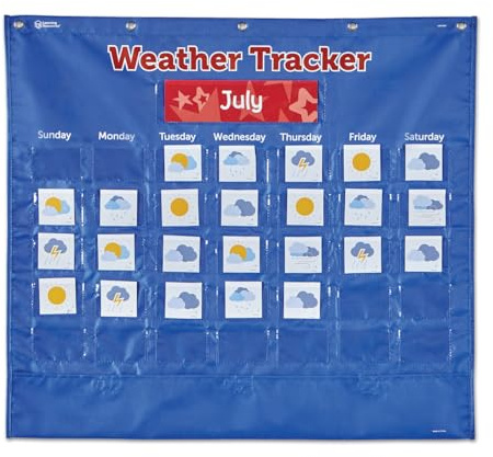 Learning Resources Calendario del Meteo Tascabile, età 5+, Impara Il Meteo, Risorse Essenziali per Gli Insegnanti, Risorse per l'Aula