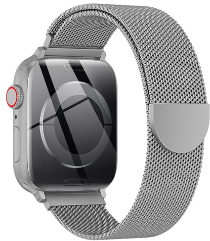OULUOQI Kompatibel mit Apple Watch Armband 40mm 42mm 41mm 38mm 46mm 45mm 44mm Damen Herren, Einstellbar Edelstahl Metall Armbänder für iWatch Series 11 10 9 8 7 6 5 4 2 SE 3 Ultra 3