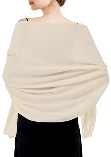 RonFoxi Chiffon Stola für Damen - Elegantes Schultertuch für Abendkleider - Leichter & Hauchzarter Schal für Hochzeit, Party & Festliche Anlässe