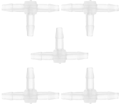 Hihaha Vacuum Tubing Connector T Shaped 3 Way Vacuum Tubing Connector Car Plastic 1/8'' 5pcs Clear