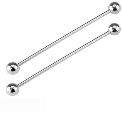 GBJUK 2 Pack of Industrial Barbell Scaffold Piercing Bar Surgical Steel 1.6mm x 30mm