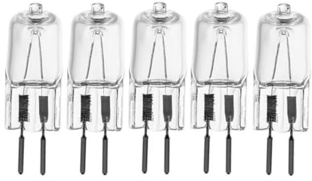 GY6.35 Halogen Bulb 12V 10W 20W 35W 50W 75W 5 Pack GY6.35 Bulb, Dimmable, 2800K Warm White, T4 GY6.35 Bulb for Pendant Lamps, Microwave Ovens, Table Lamps 6PCS 12V-20W