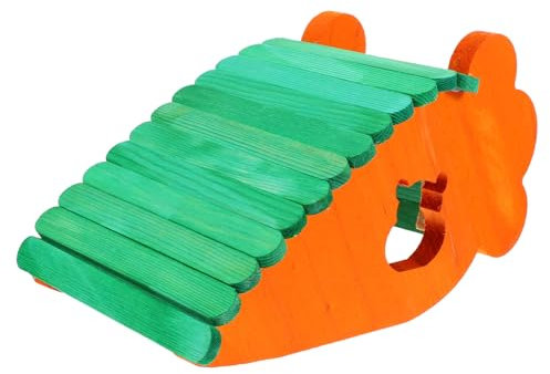 Happyyami Maison Bois Décorative pour Hamster Et Chinchilla Accessoire Adorable Et Confortable pour Animaux De Compagnie Petite pour Détente Et Jeu