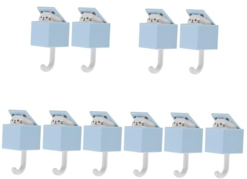 DOITOOL 5 Set Appendiabiti Senza Punzonatura Rivestimento Adesivo Ganci Per Appendere Bagno Attacca I Ganci Porta Da Parete Per Appendere I Vestiti A Muro Plastica 2 Pezzi*5