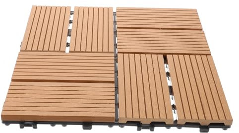 DIYEAH Wood Plastic Floor Interlocking Deck Tile Heavy Duty Outdoor Flooring for Balcony Patio Garden Terrace Decking Slabs