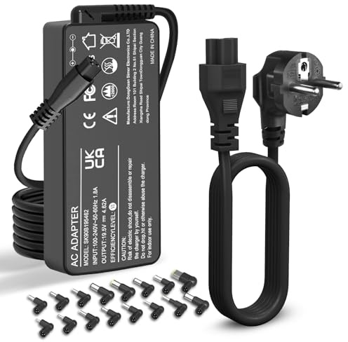 90W Chargeur Universel Ordinateur Portable Compatible avec Dell HP Acer ASUS Lenovo IBM Sony Notebook Ultrabook câble d'alimentation avec 16 astuces (astuces USB-C Non incluses)