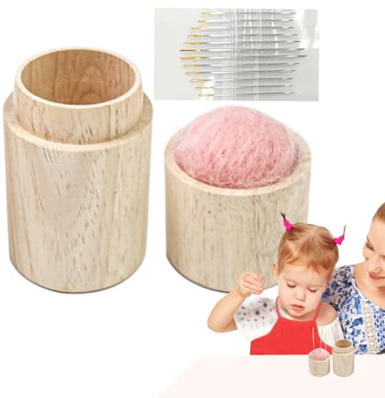 Nähnadelkissen,Nadelkissen - Tragbares Nähkasten-Werkzeug - Holznadel-Aufbewahrungsbox Und Deckel, Nadelkissen Zum Selbermachen Quilt-Nadeln