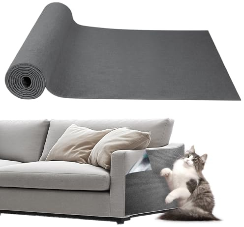 Storystore Självhäftande klösmatta för katt, 40 cm x 400 cm, katter, klösmatta, klösskydd, soffa, katt, gör-det-själv, kattmatta, vägg, klösskydd för kattstativ, soffa, katttorn (mörkgrå)