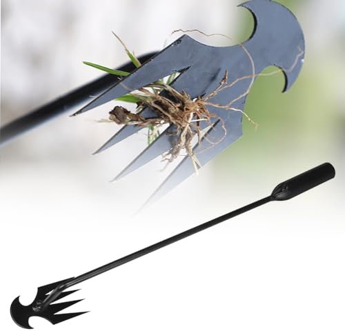 Generico Zappe da Giardino per Diserbo, Sarchiatore Manuale con Manico, Earchiatore per Erbacce Professionale, Attrezzi per Diserbo, Estirpatore Erbacce orto, Estirpatore Erbacce Manuale (Nero 50CM)