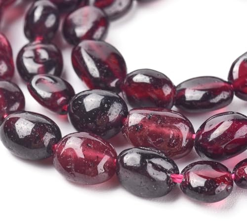 Stiesy Perline di granato naturale, 5-10 mm, irregolari, perline di pietra viola burattate, per la creazione di gioielli fai da te e braccialetti fai da te