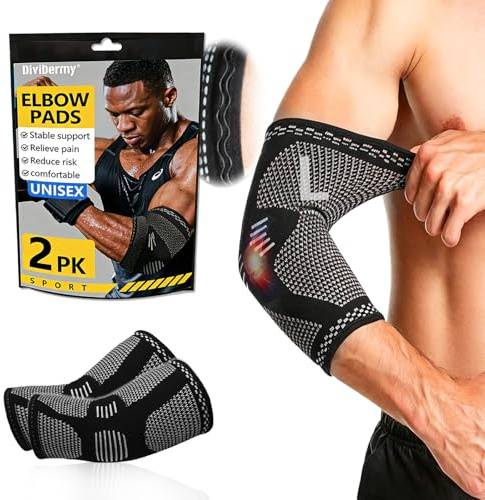 2pcs Coudière de Compression pour Homme et Femme - Manchon Coude pour Tendinite, Épicondylite et Tennis Elbow, Protection Coude Idéale pour Musculation, Golf et Sport, Soutien Coude Respirant, L