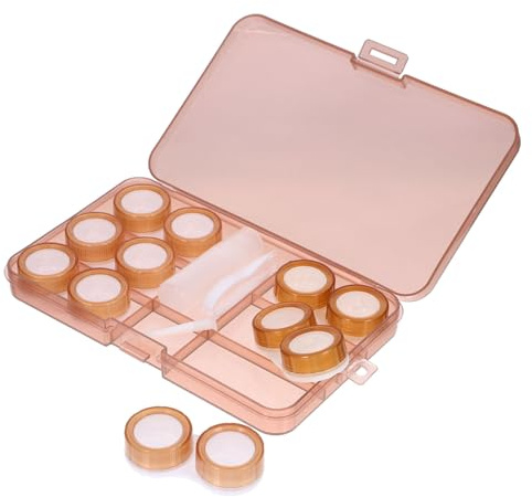 PLAFOPE Caja de Almacenamiento para Lentes de Contacto Marrón de Plástico Ligera y Resistente Diseño Antipolvo Adecuado para Llevar en Maleta o Bolso