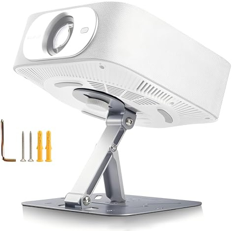 Jicyor Desktop projektorhållare, silver stationär projektorhållare med stöd vinkelflexibel upp till 10 kg lastkapacitet projektorstativ för hemmabio